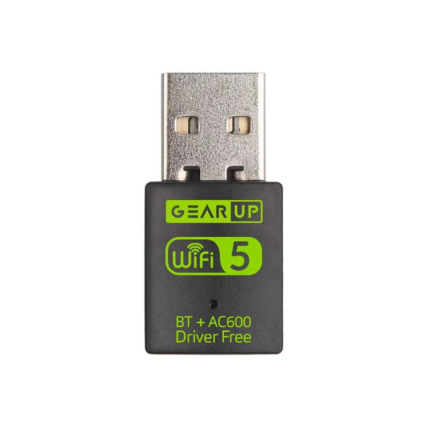 GearUP 600Mbps Dual Band WiFi + Bluetooth Adapter For Windows PC/Laptop