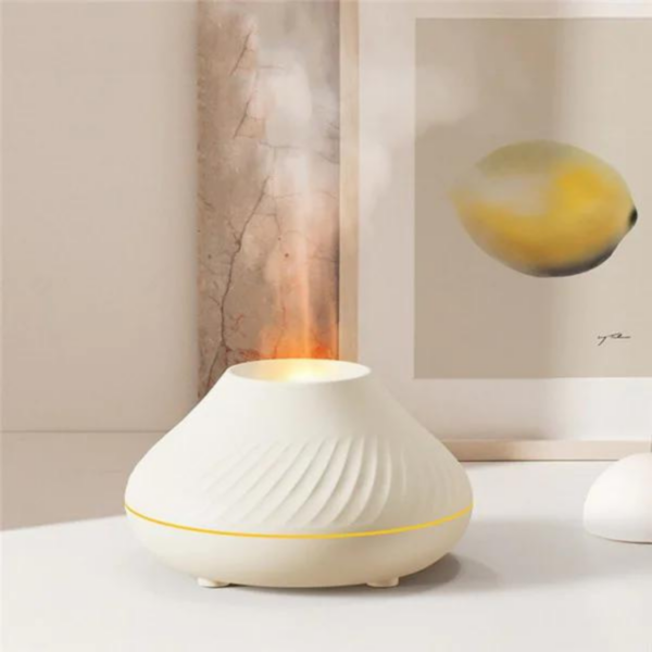 GearUP DQ705 Volcanic Flame Mini Humidifier With Color Night Light- White