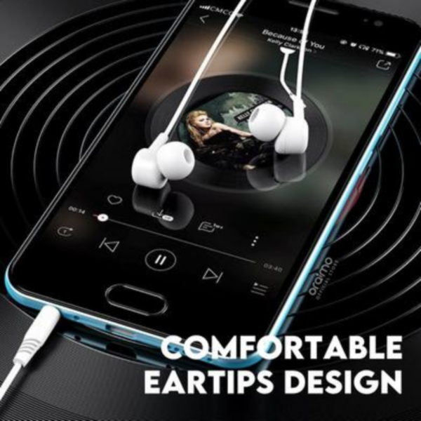 Oraimo OEP-E26 Bass Stereo In-Ear Earphone - White - Image 4