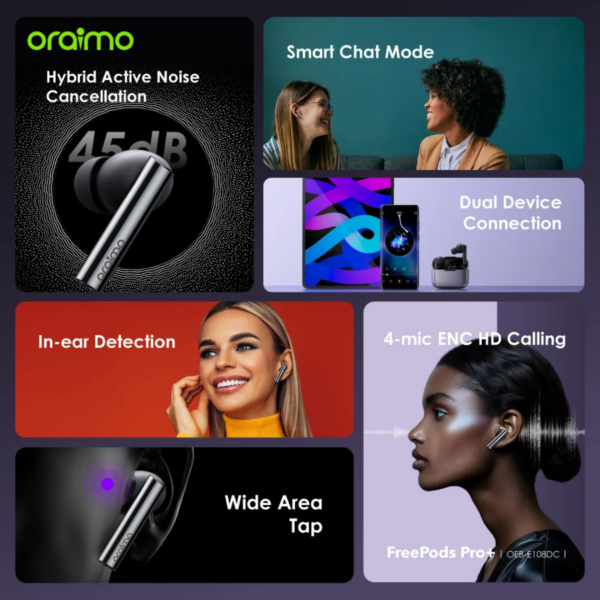 Oraimo FreePods Pro plus (OEB-E108DC) TWS Earbuds in Bangladesh - Image 3