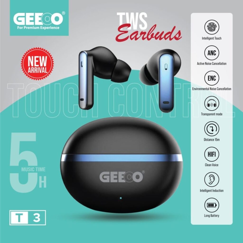 Geeoo T3 ANC ENC TWS Earbuds